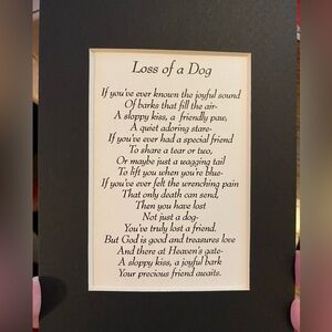 Loss of a Dog cardboard picture frame
